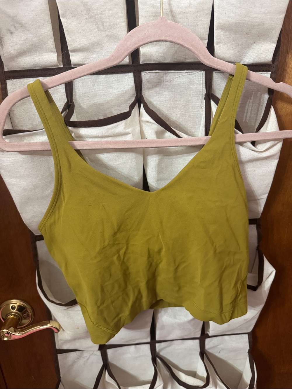 lululemon athletica Olive Green Scoop Neck Crop Tank